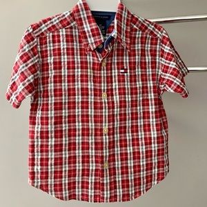 Tommy Hilfiger Red Plaid Kids Shirt